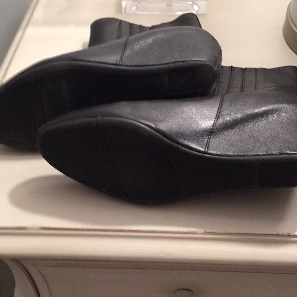 Black leather booties